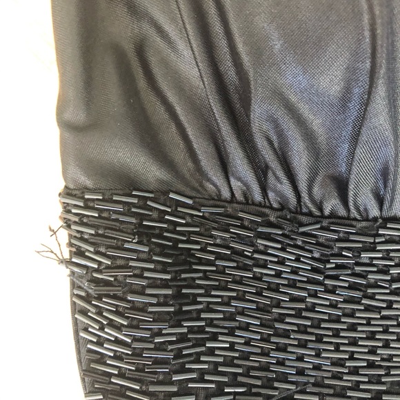SALE!!! Black fit and flare dress. Crepe skirt Beaded band - Picture 4 of 6